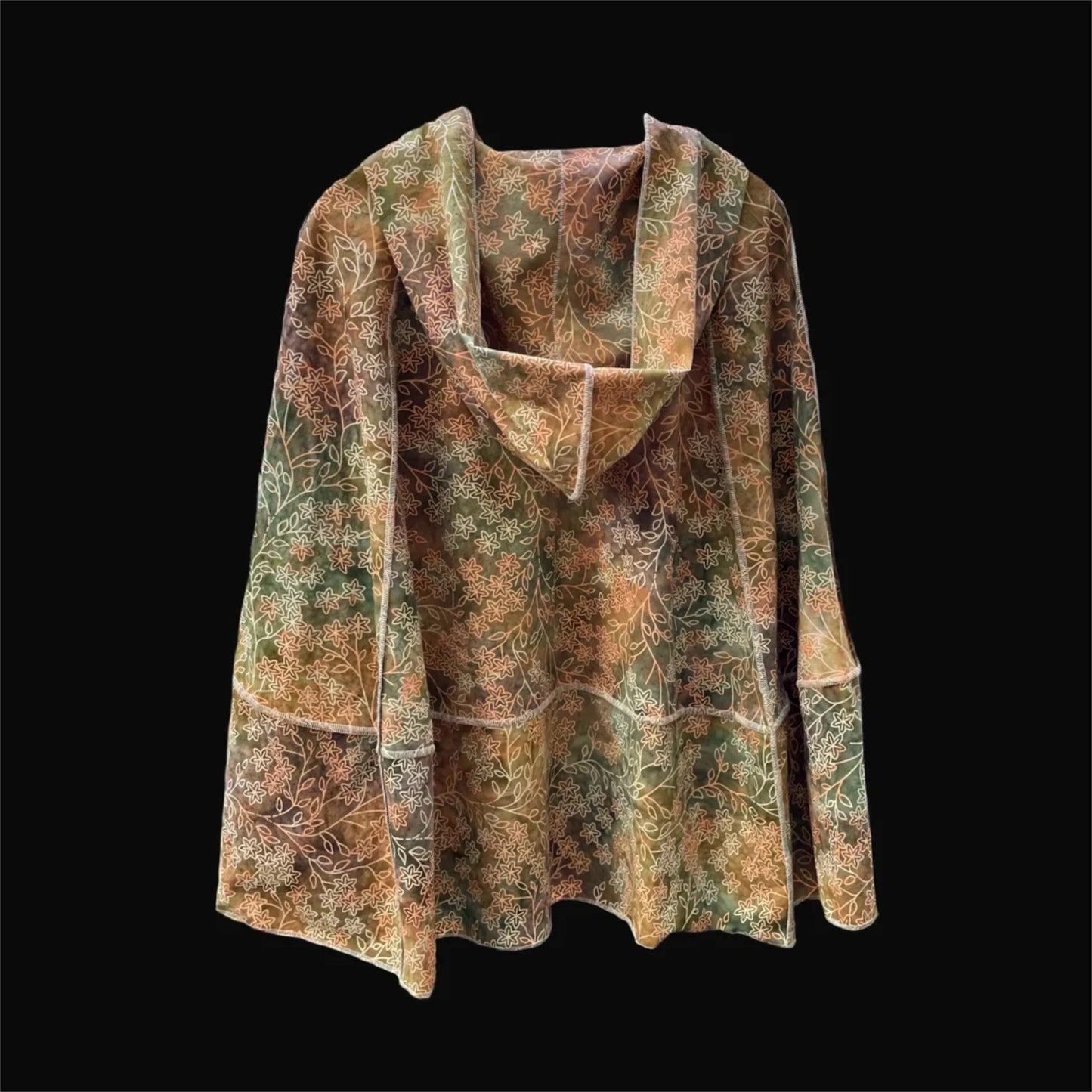 Autumn Leaves Batik Meditation Poncho