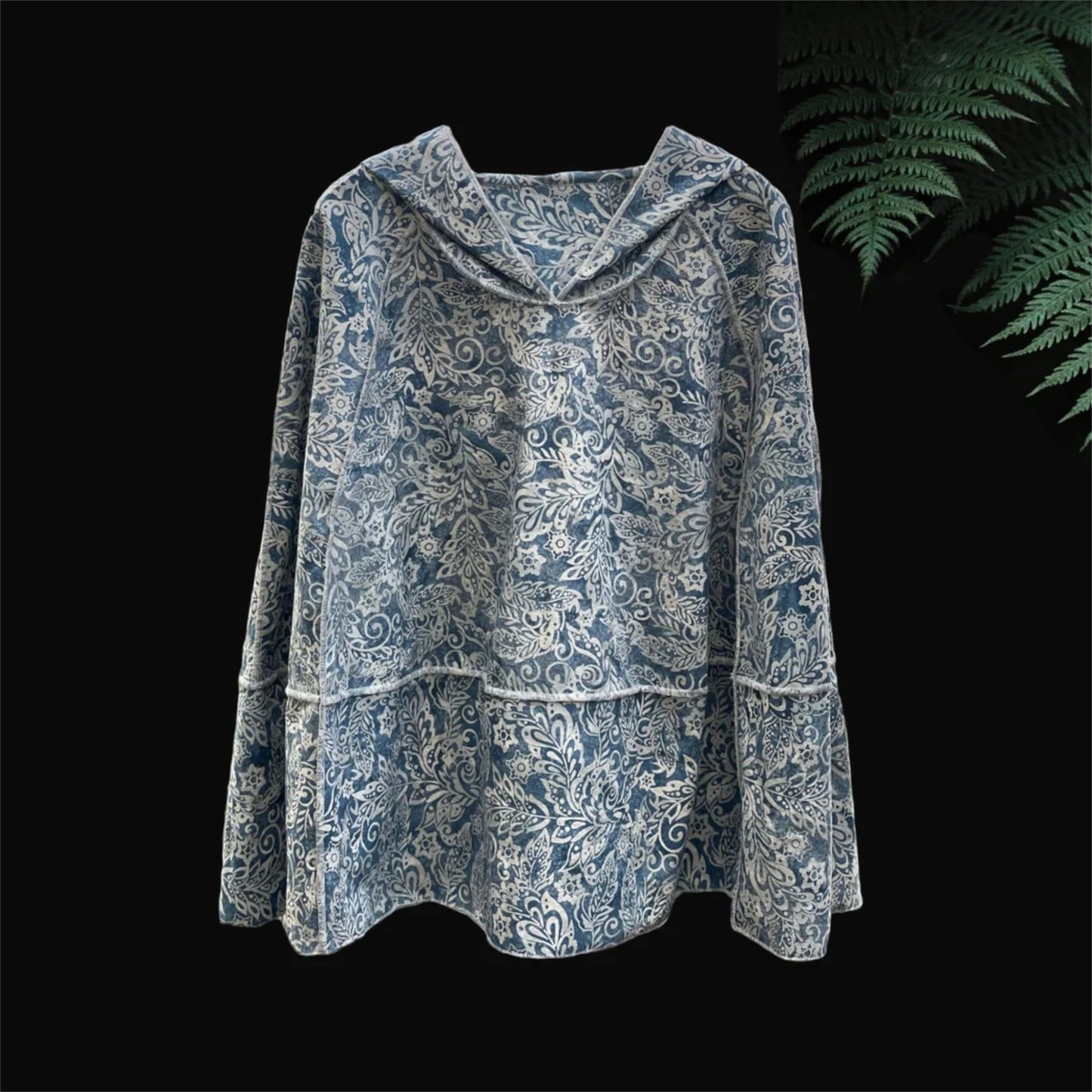 Light Blue Batik Meditation Poncho