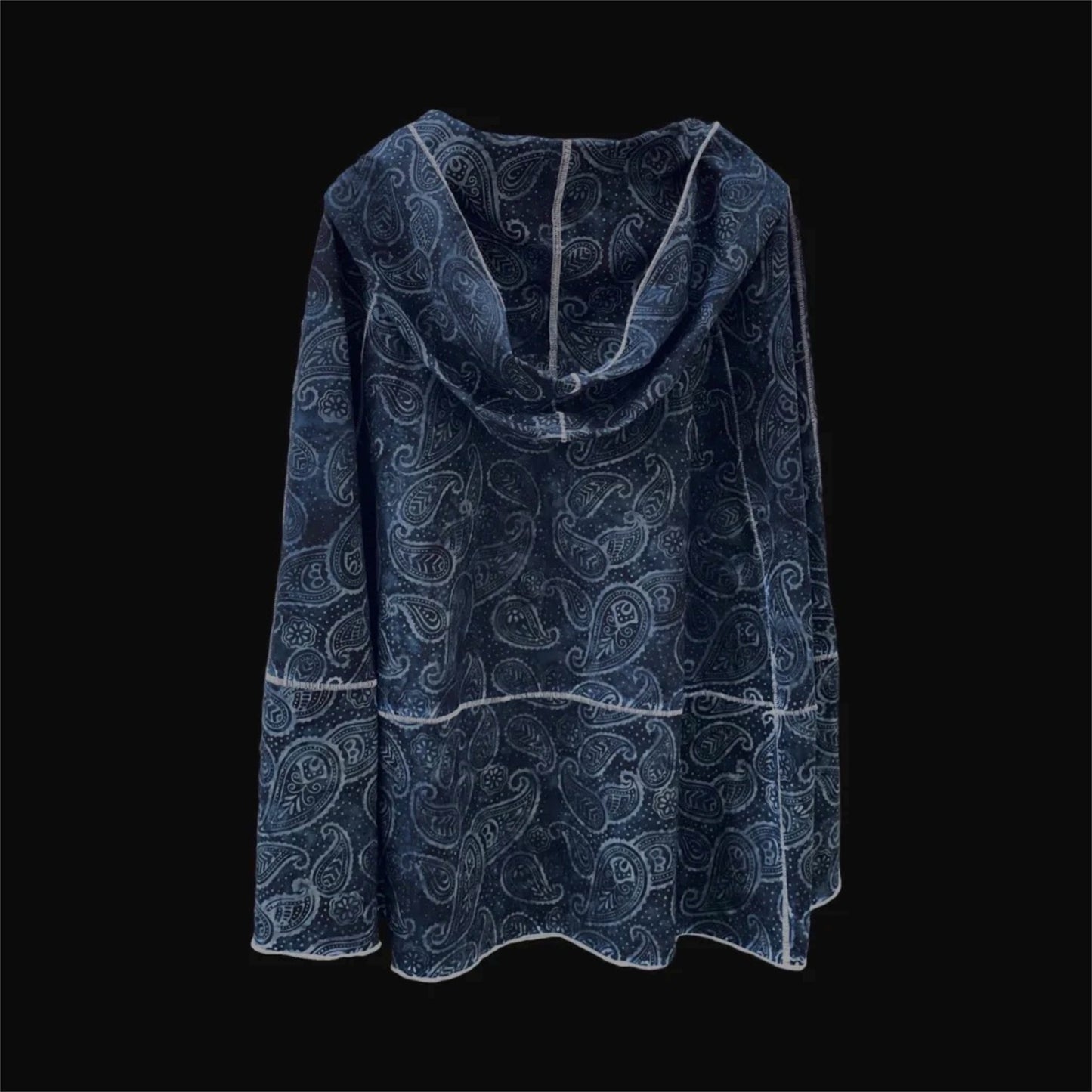 Navy Paisley Batik Meditation Poncho