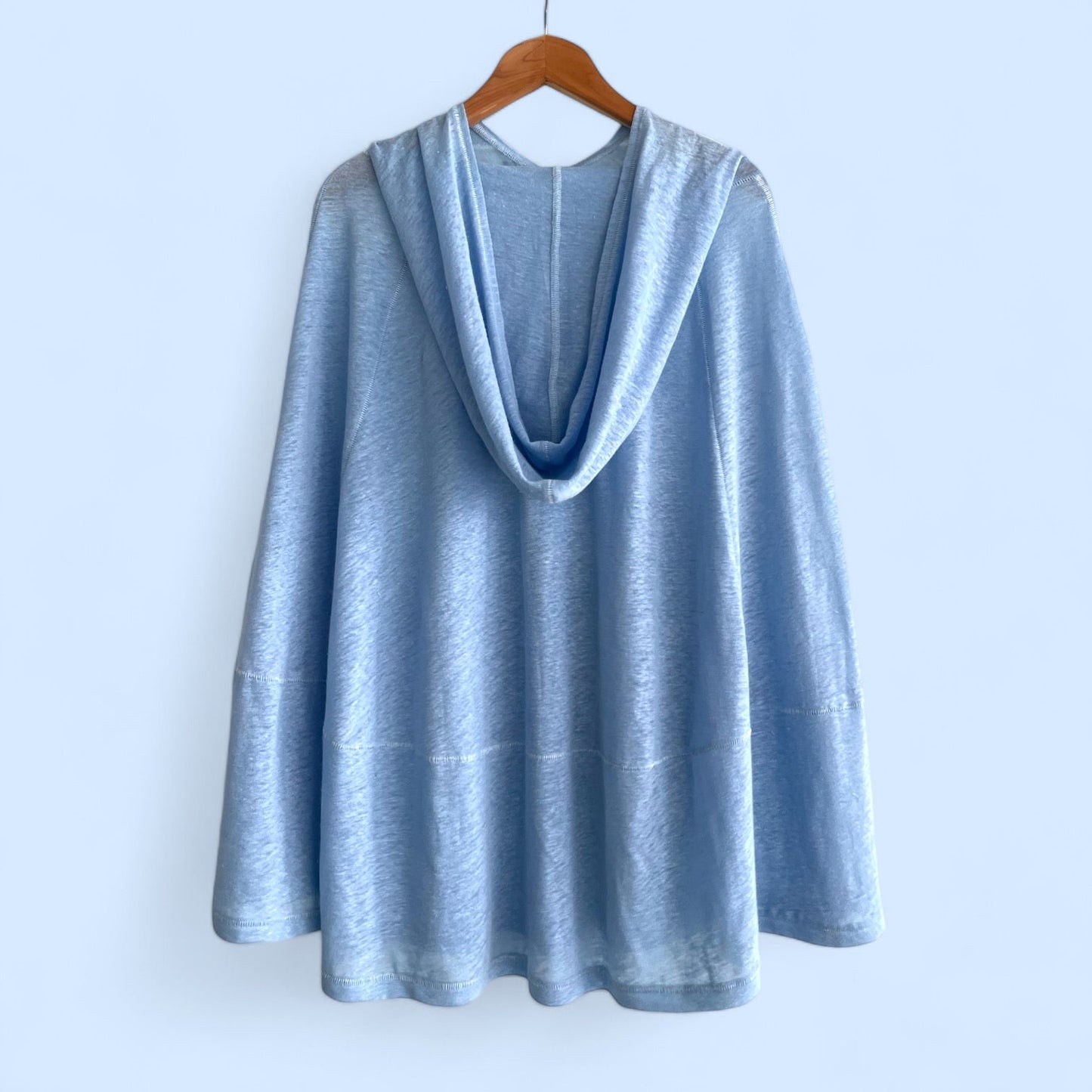 Baby Blue Linen Jersey Meditation Poncho