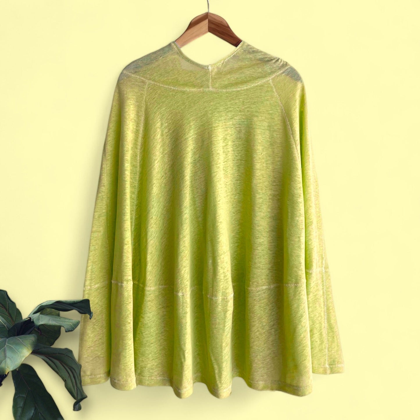 Bright Yellow Linen Jersey Meditation Poncho