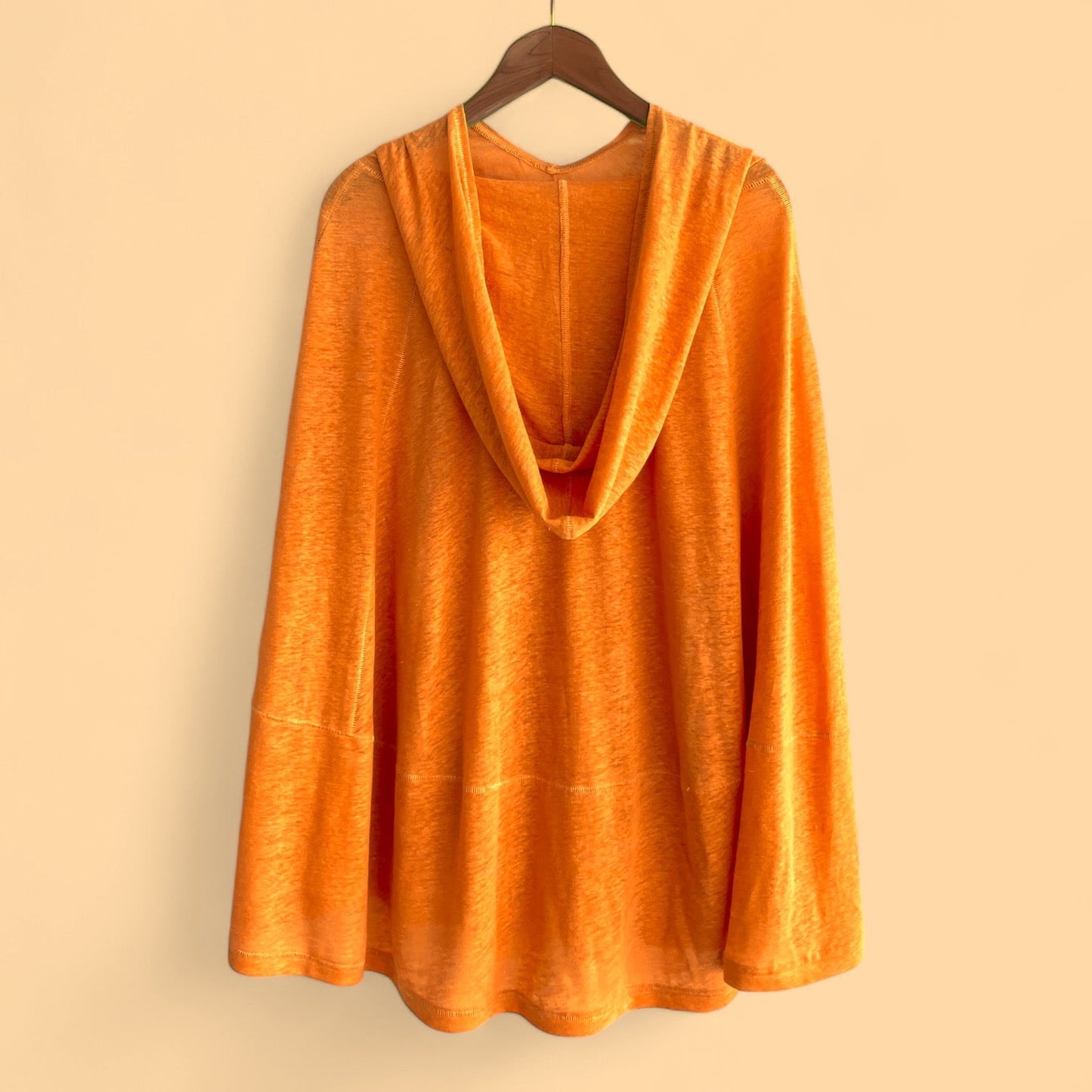 Bright Orange Linen Jersey Meditation Poncho