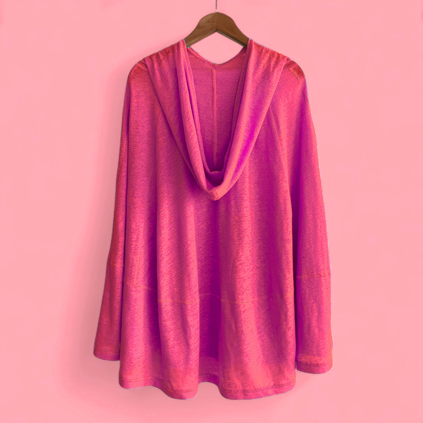 Hot Pink Linen Jersey Meditation Poncho