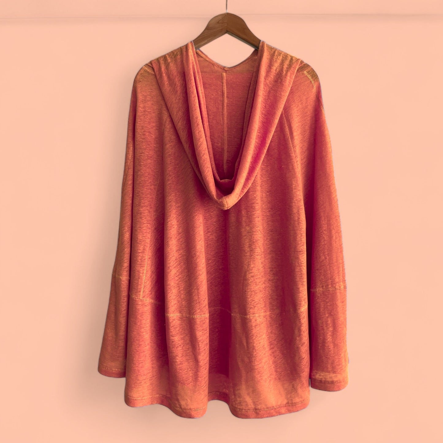 Orange Linen Jersey Meditation Poncho