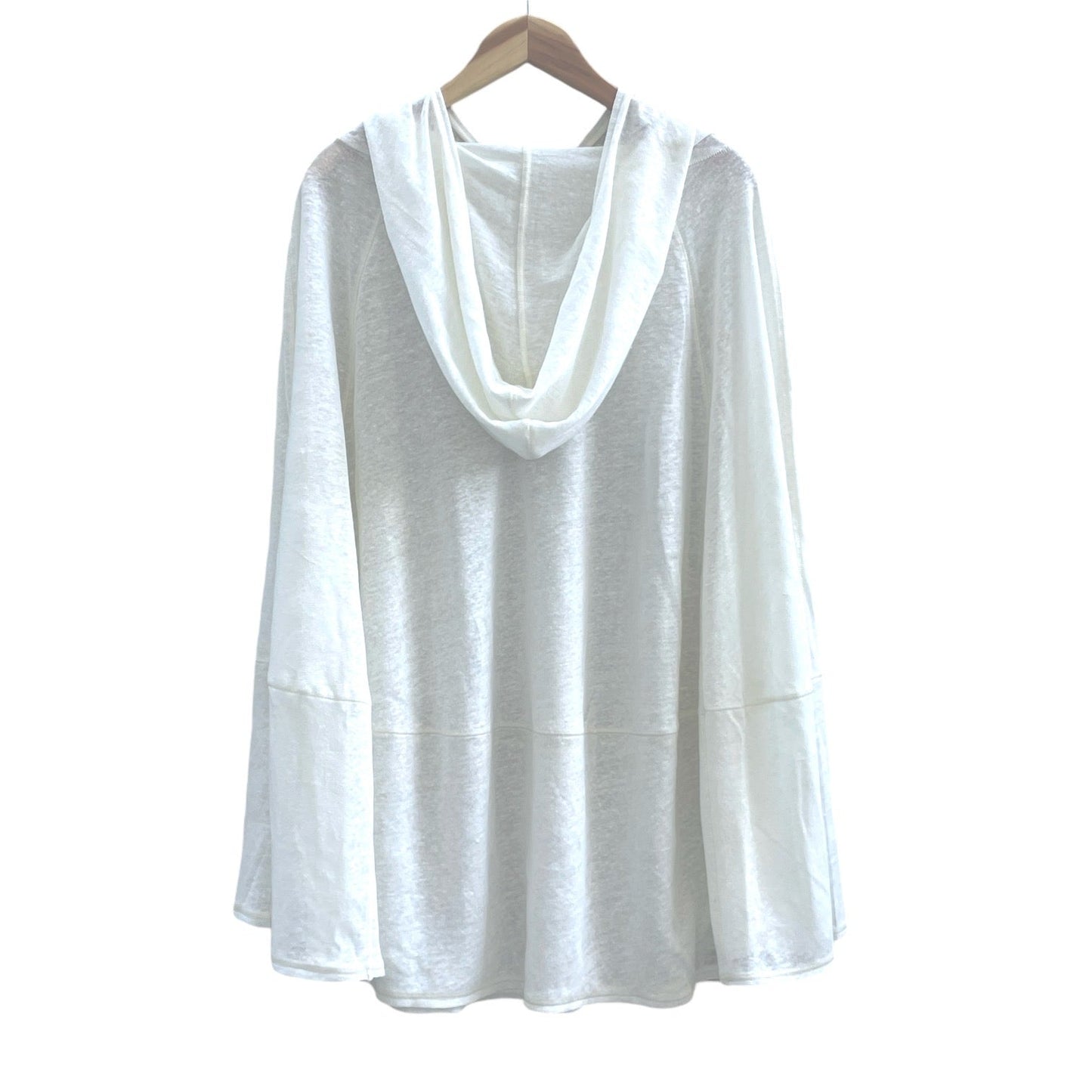 White Linen Jersey Meditation Poncho